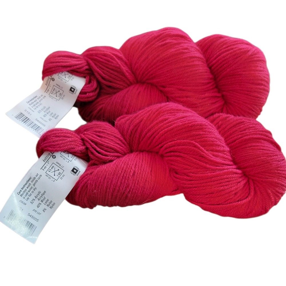 Berroco Inc Yarn 5151 545005 3.5oz 100g 218yds Acrylic Wool Nylon Blend Hot Pink